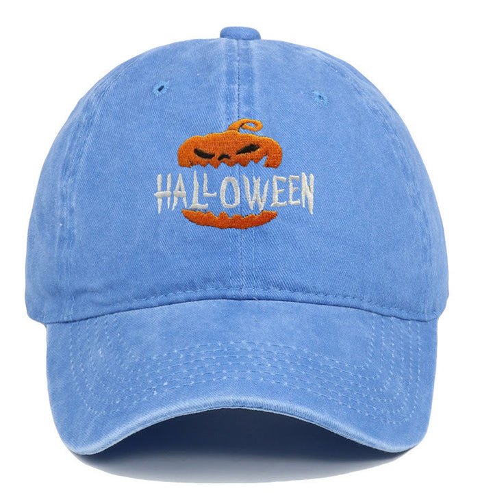 Halloween Horror Kürbis Bestickte Baseballmütze - Hellblau - M（22"-22 7/8"） - image 11