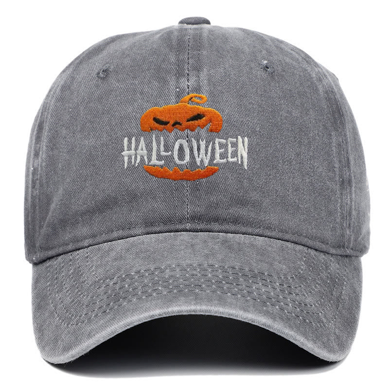 Halloween Horror Kürbis Bestickte Baseballmütze - Grau - M（22"-22 7/8"） - image 7