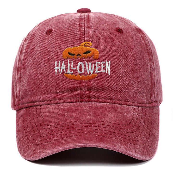 Halloween Horror Kürbis Bestickte Baseballmütze - Wein - M（22"-22 7/8"） - image 6