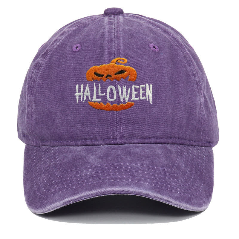Halloween Horror Kürbis Bestickte Baseballmütze - Lila - M（22"-22 7/8"） - image 10