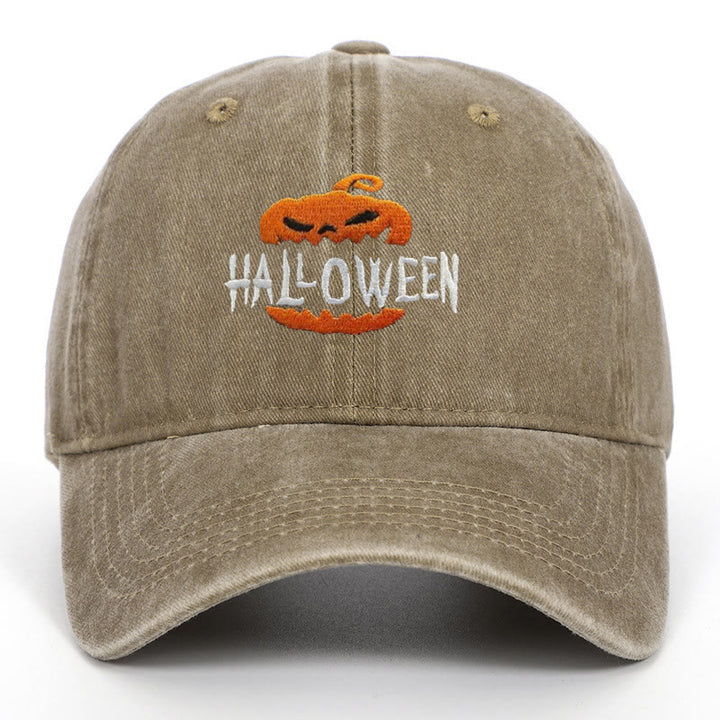 Halloween Horror Kürbis Bestickte Baseballmütze - Khaki - M（22"-22 7/8"） - image 13