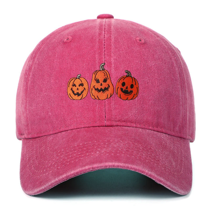 Halloween Drei Kürbisse Bestickte gewaschene Baseballmütze - Rose - Einstellbar (22 7/8"-24 1/2") - image 15