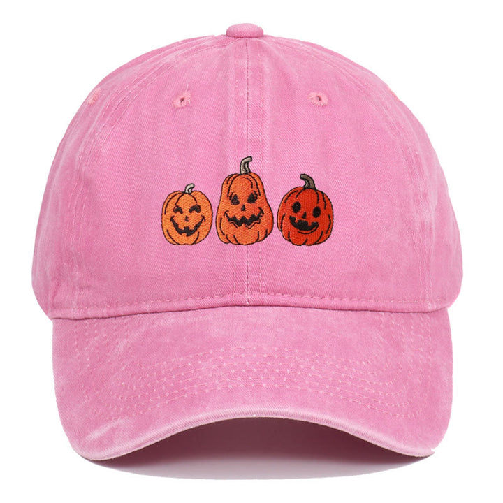 Halloween Drei Kürbisse Bestickte gewaschene Baseballmütze - Rosa - Einstellbar (22 7/8"-24 1/2") - image 8