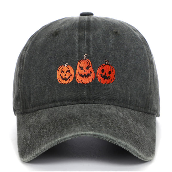 Halloween Drei Kürbisse Bestickte gewaschene Baseballmütze - Armeegrün - Einstellbar (22 7/8"-24 1/2") - image 12