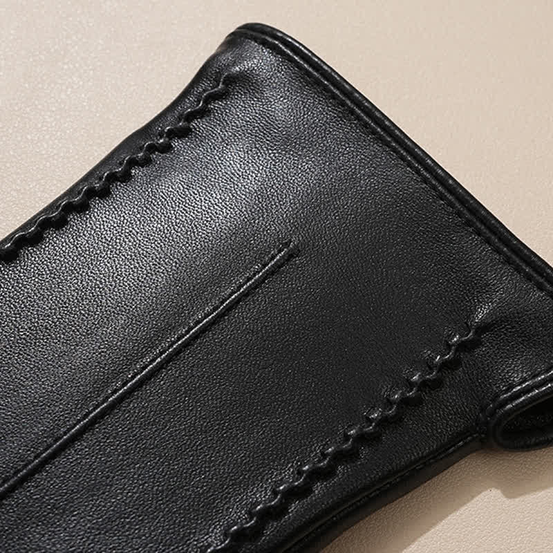 Damenhandschuhe aus echtem Schaffell mit Falten - image 4