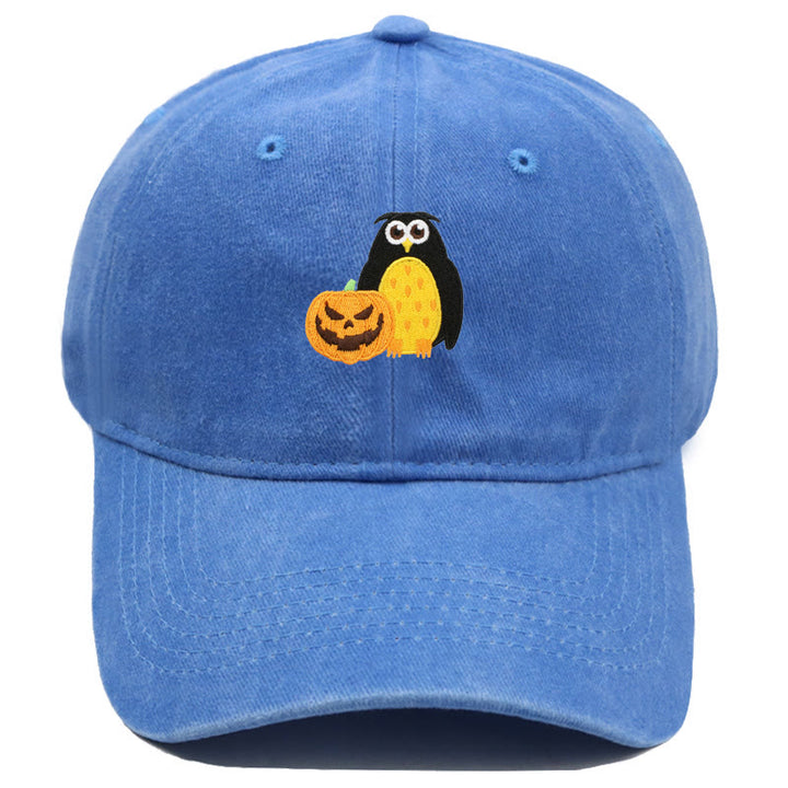 Halloween Kürbis Eule Bestickte Baseballmütze - Himmelblau - M（22"-22 7/8"） - image 12