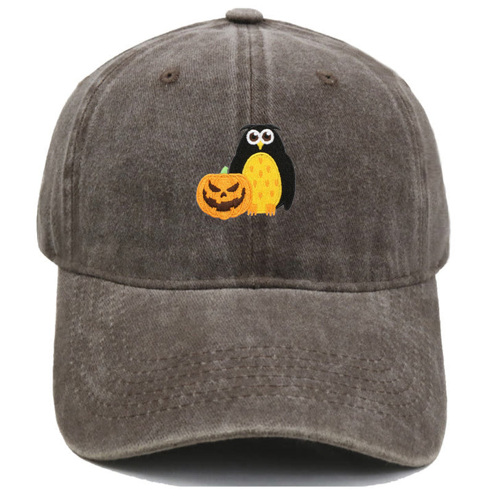 Halloween Kürbis Eule Bestickte Baseballmütze - Kaffee - M（22"-22 7/8"） - image 18