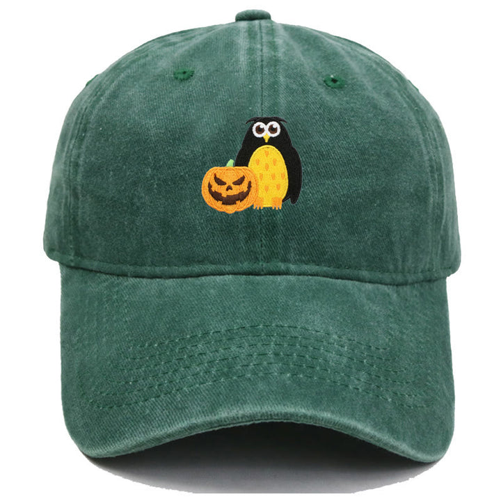 Halloween Kürbis Eule Bestickte Baseballmütze - Dunkelgrün - M（22"-22 7/8"） - image 16