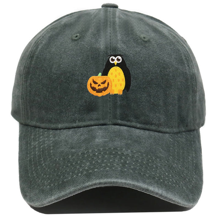Halloween Kürbis Eule Bestickte Baseballmütze - Armeegrün - M（22"-22 7/8"） - image 17
