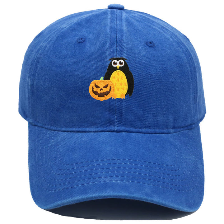 Halloween Kürbis Eule Bestickte Baseballmütze - Königsblau - M（22"-22 7/8"） - image 13