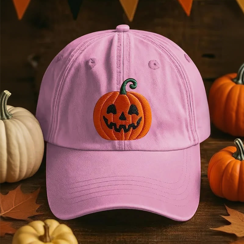 Halloween 3D-gedruckte Baseballkappe mit Kürbisgesicht - Rosa - Einstellbar (22"-23 5/8") - image 1