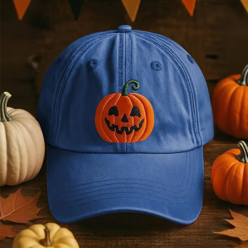Halloween 3D-gedruckte Baseballkappe mit Kürbisgesicht - Blau - Einstellbar (22"-23 5/8") - image 4
