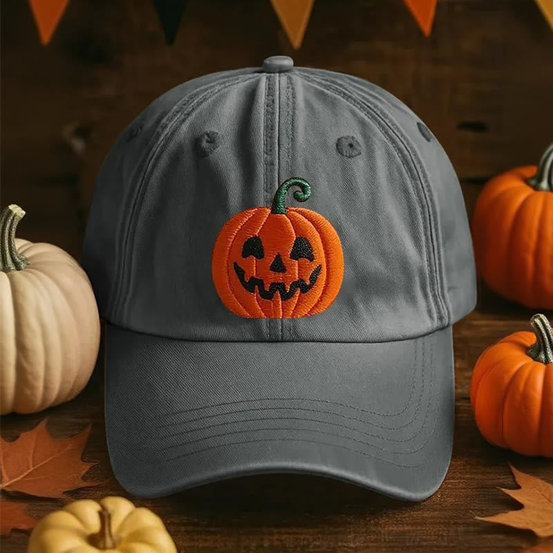 Halloween 3D-gedruckte Baseballkappe mit Kürbisgesicht - Grau - Einstellbar (22"-23 5/8") - image 3