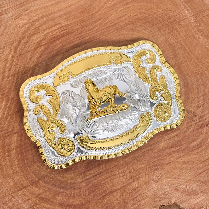 Golden Gallant Horse DIY Cowboy Schnalle Ledergürtel - image 2