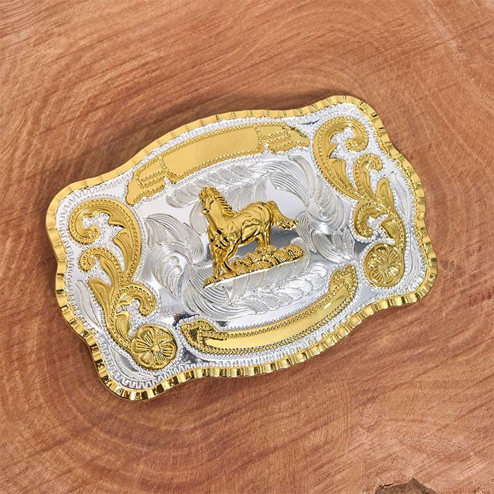 Golden Gallant Horse DIY Cowboy Schnalle Ledergürtel - image 2