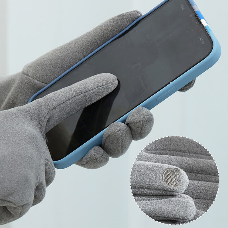 Damenhandschuhe mit süßer Katzenstickerei und Touchscreen-Fingerspitze - image 6