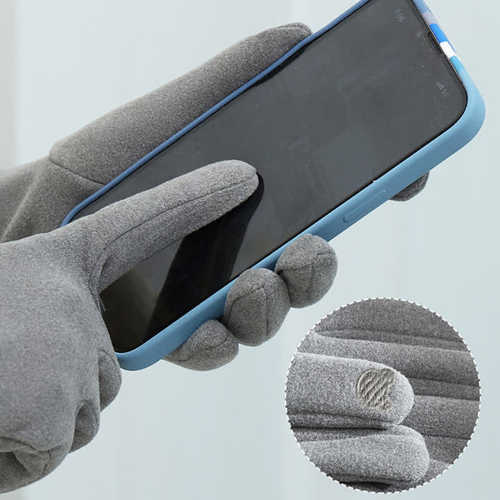 Damenhandschuhe mit süßer Katzenstickerei und Touchscreen-Fingerspitze - image 6