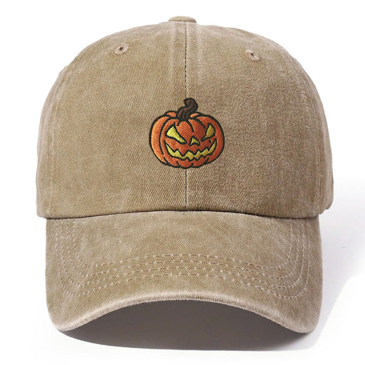 Halloween Kürbiskopf bestickte gewaschene Baseballkappe - Khaki - Einstellbar (21 5/8"-22 7/8") - image 7