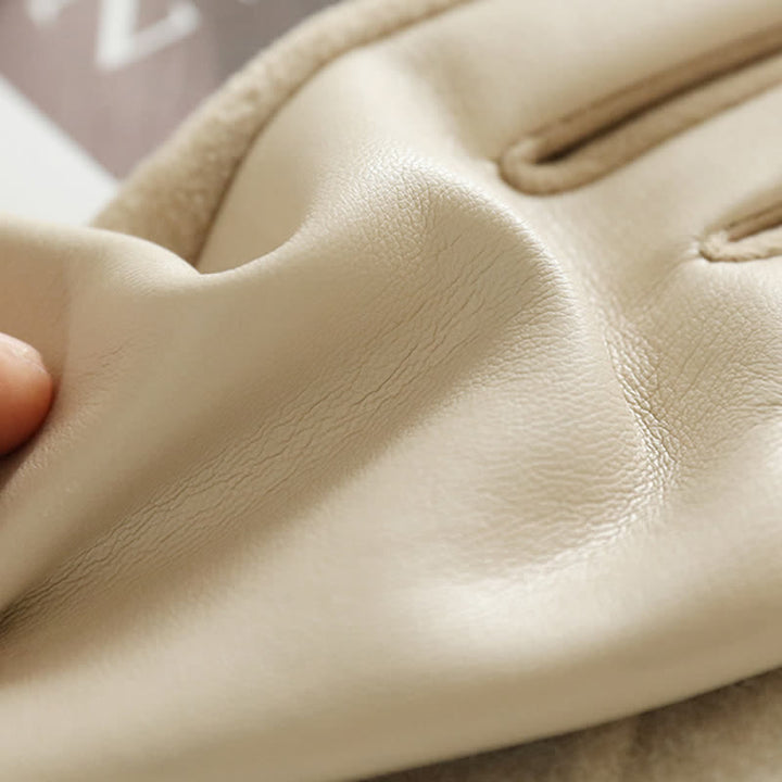 Elegante Winterhandschuhe aus Wildleder mit Metallschnalle für Damen - image 7