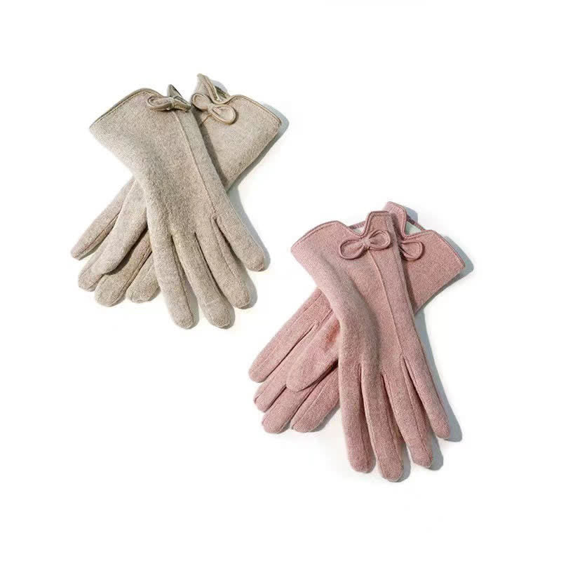 Süße kleine Handschuhe mit Schleife und Herz-Design für Damen - image 4