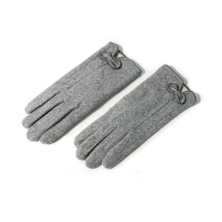Süße kleine Handschuhe mit Schleife und Herz-Design für Damen - Grau - image 5