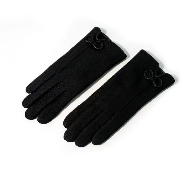 Süße kleine Handschuhe mit Schleife und Herz-Design für Damen - Schwarz - image 7