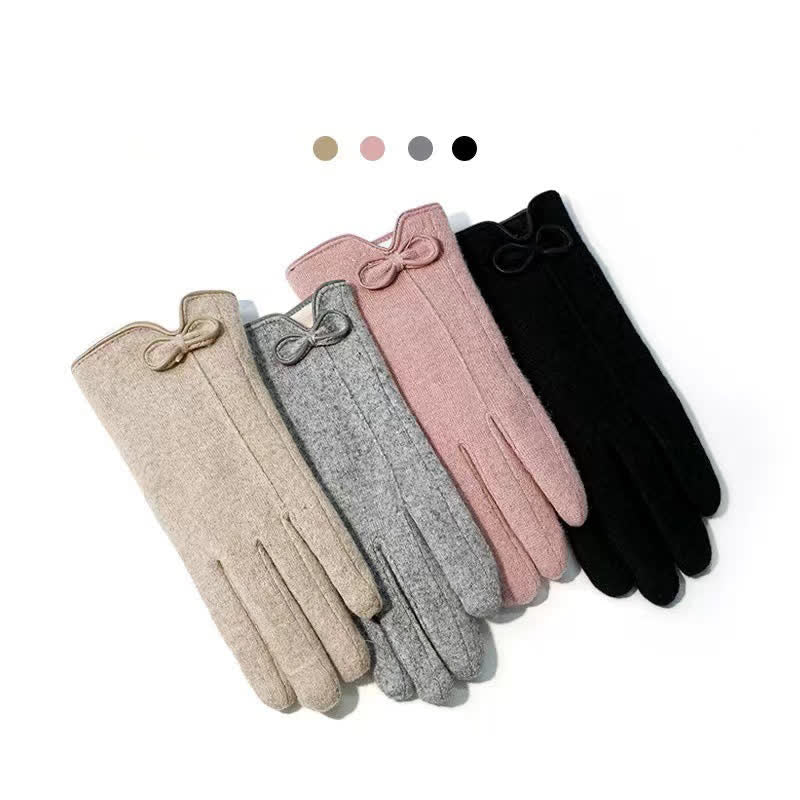 Süße kleine Handschuhe mit Schleife und Herz-Design für Damen - image 3