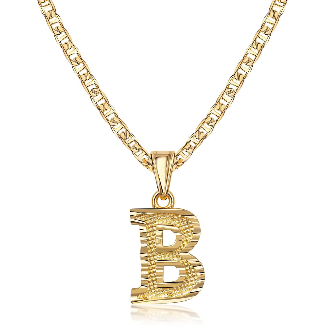 Schlichte & edle Halskette mit goldenem Buchstabenanhänger - B - image 3