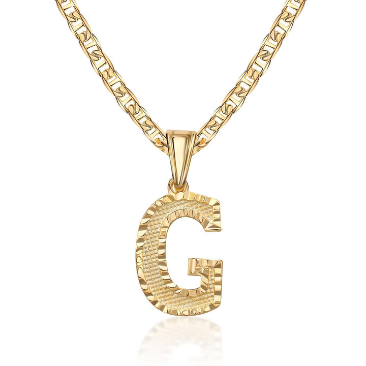 Schlichte & edle Halskette mit goldenem Buchstabenanhänger - G - image 8