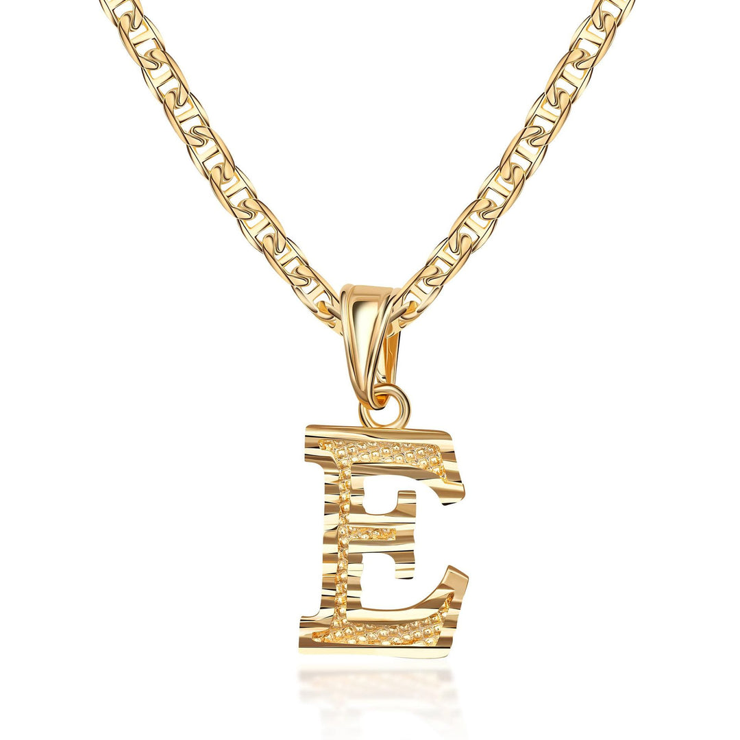 Schlichte & edle Halskette mit goldenem Buchstabenanhänger - E - image 6