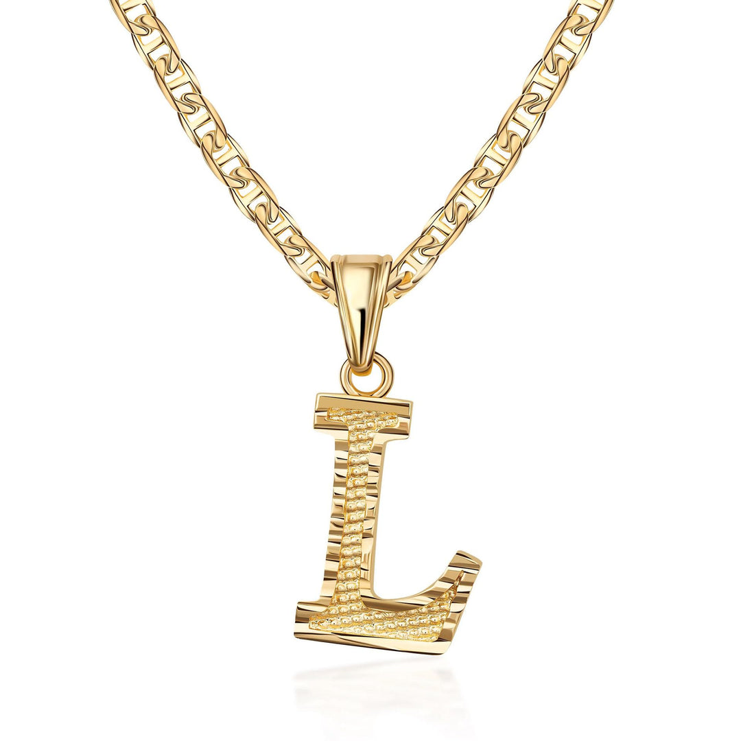 Schlichte & edle Halskette mit goldenem Buchstabenanhänger - L - image 13