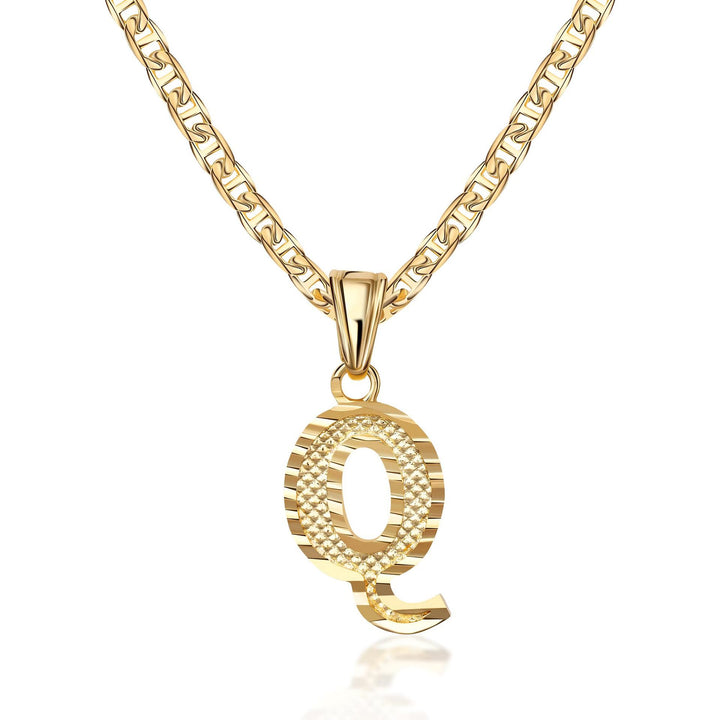 Schlichte & edle Halskette mit goldenem Buchstabenanhänger - Q - image 18