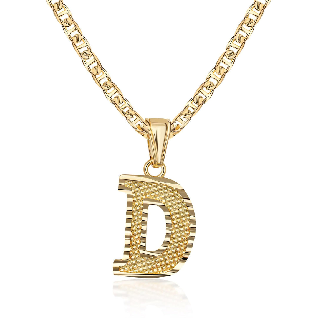 Schlichte & edle Halskette mit goldenem Buchstabenanhänger - D - image 5