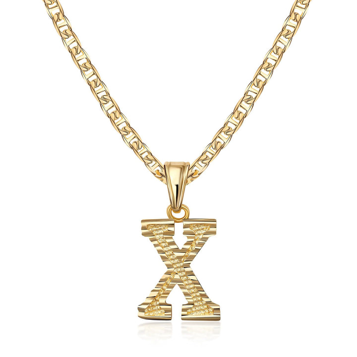 Schlichte & edle Halskette mit goldenem Buchstabenanhänger - X - image 24