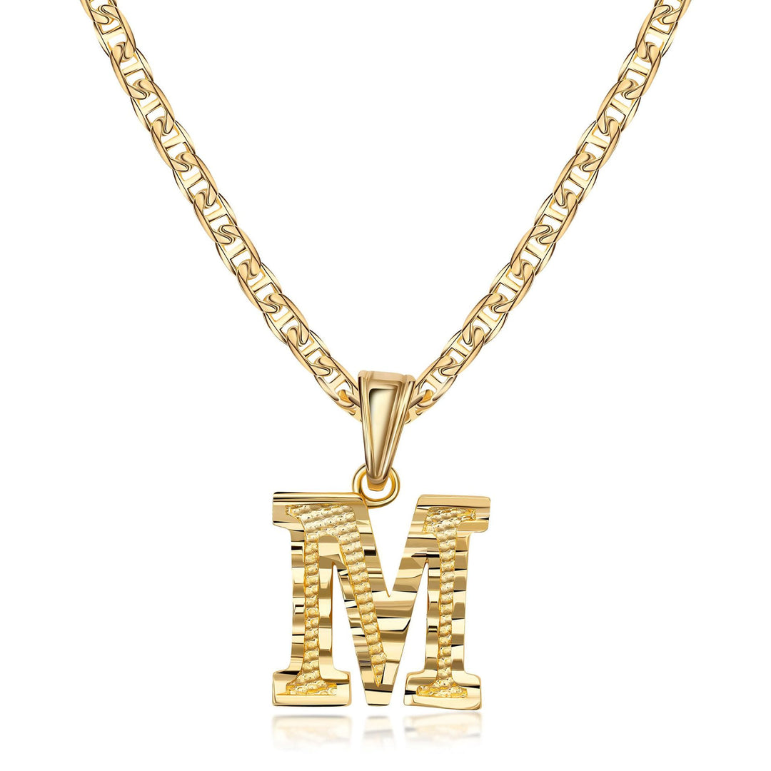 Schlichte & edle Halskette mit goldenem Buchstabenanhänger - M - image 14