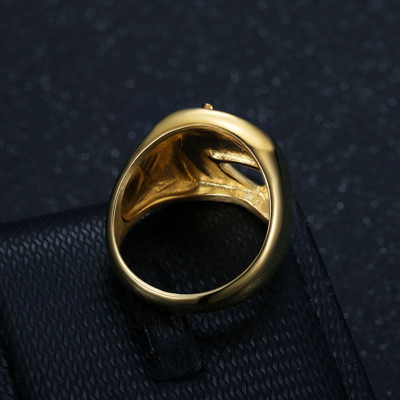 Personalisierter goldener Pferdekopf-Ring im Westernstil - image 2