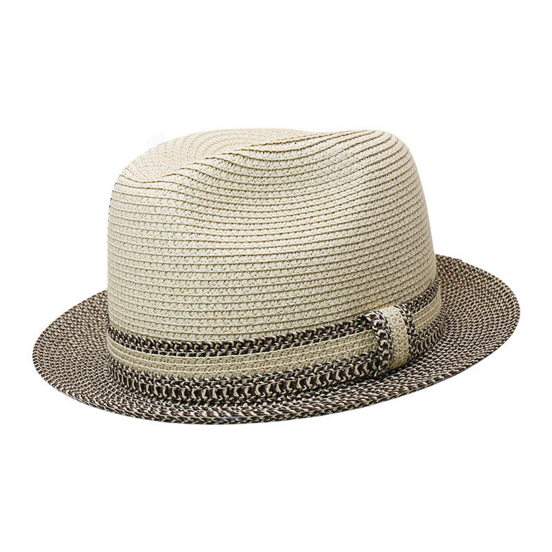 Gewebter Cowboyhut im Color-Blocking-Design für Herren - Beige - Einstellbar (21 5/8"-22 7/8") - image 4