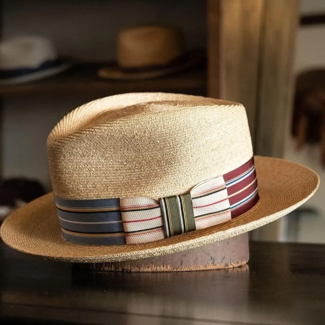 Bunt gestreifter Bandschleifen-Cowboyhut für Herren - image 0