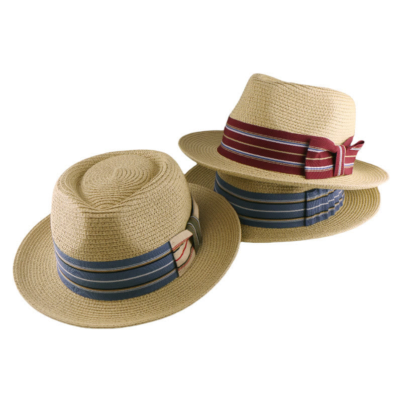 Bunt gestreifter Bandschleifen-Cowboyhut für Herren - image 1