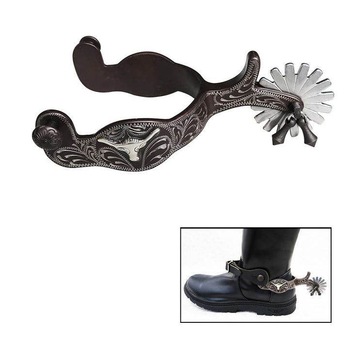 Halloween Silber Exquisite handgemachte geschnitzte Cowboy-Sporen - Silber - image 0