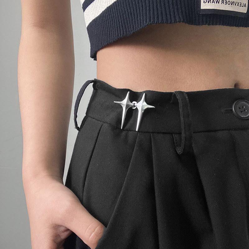 Modischer, versteckter Gürtelclip mit Sterndekoration - Silber - image 0