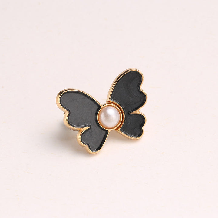 Nagelfreier Hosengürtelclip mit Perlen und Schmetterlingen für Damen - Perlenschmetterling - Schwarz - image 6