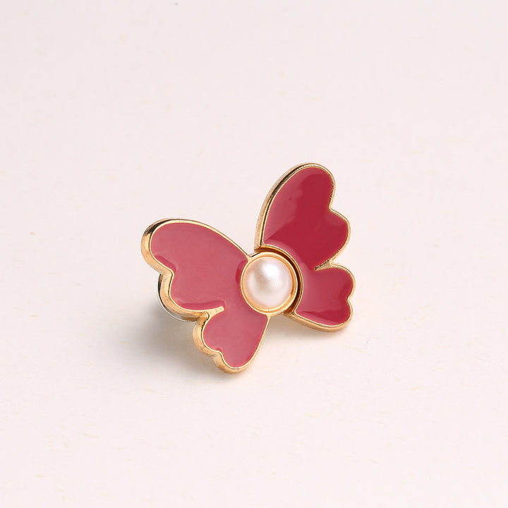 Nagelfreier Hosengürtelclip mit Perlen und Schmetterlingen für Damen - Perlenschmetterling - Rose - image 8