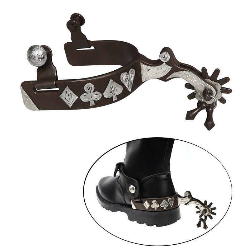 Halloween geschnitzte herzförmige quadratische Cowboy-Sporen mit Anhänger - Braun - image 1