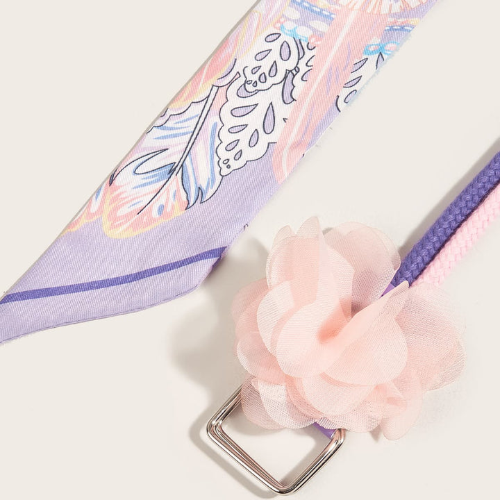 Exquisiter Blumenspleißgurt und bedruckter Seidengürtel - image 2