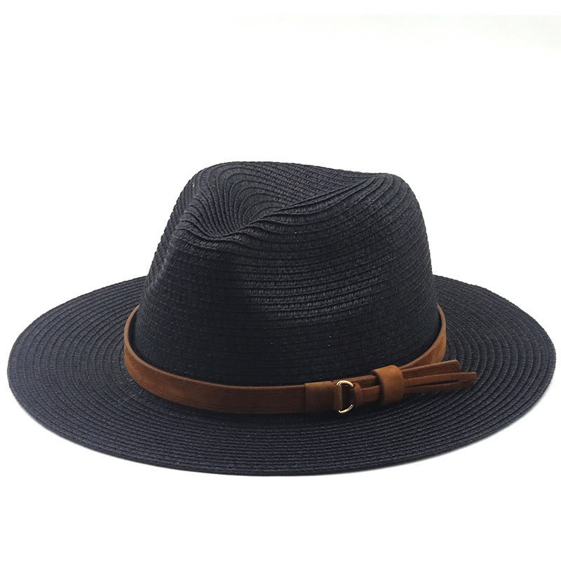 Outdoor-Sonnenschutz-Strick-Cowboyhut für Herren mit braunem Gürtel - Schwarz - M (22 "-22 7/8") - image 6