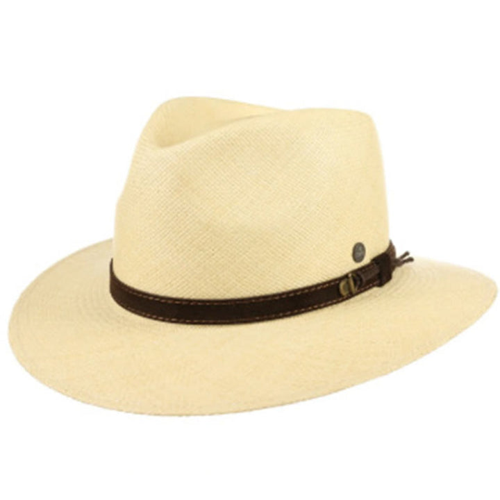 Handgewebter, einfarbiger Cowboyhut für Herren mit Riemen - Milchig Weiß - L (22 7/8"-23 5/8") - image 5