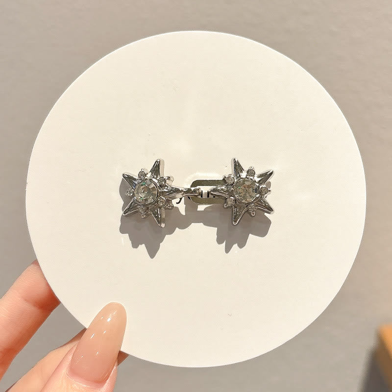 Silberner Gürtelclip mit Pentagramm und Diamantbesatz zur Taillenverstellung - image 2