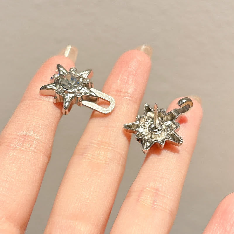 Silberner Gürtelclip mit Pentagramm und Diamantbesatz zur Taillenverstellung - image 1