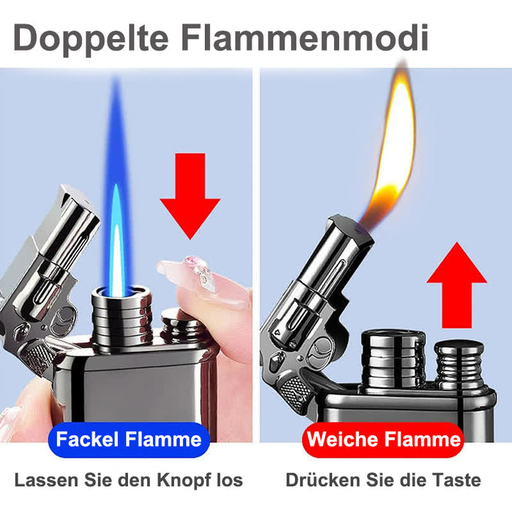 Alligato Design Nachfüllbares Butanfeuerzeug mit Doppelflamme und Uhr - image 4